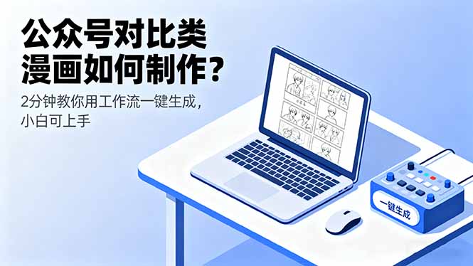 公众号对比类漫画如何制作?2分钟教你用工作流一键生成,小白可上手-云网创