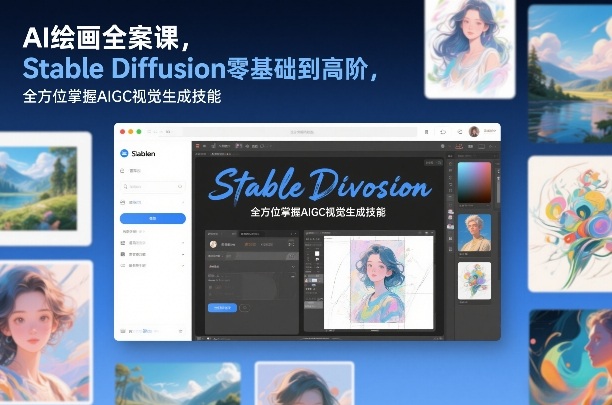 AI绘画全案课，Stable Diffusion零基础到高阶，全方位掌握AIGC视觉生成技能-云网创