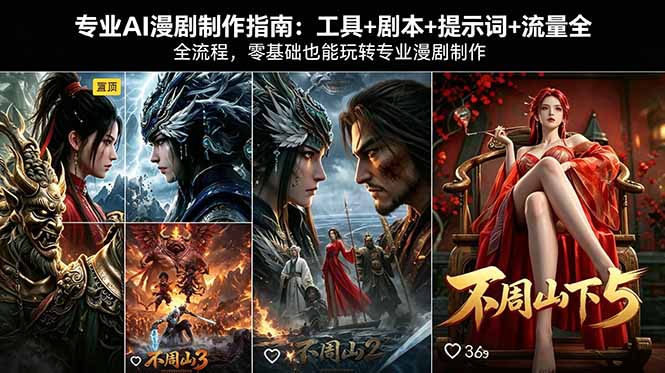 专业AI漫剧制作指南：工具+剧本+提示词+流量全流程，零基础也能玩转专业漫剧制作-云网创