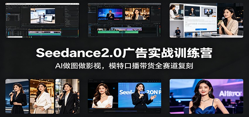 Seedance2.0广告实战训练营:AI做图做影视,模特口播带货全赛道复刻-云网创
