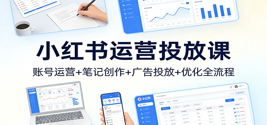 小红书运营投放课:账号运营+笔记创作+广告投放+优化全流程-云网创
