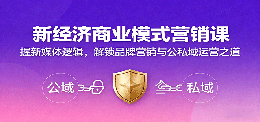 新经济商业模式营销课，握新媒体逻辑，解锁品牌营销与公私域运营之道-云网创
