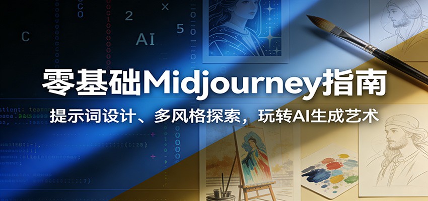 零基础Midjourney指南:提示词设计、多风格探索,玩转AI生成艺术-云网创