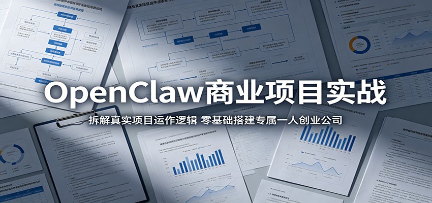 OpenClaw商业项目实战：拆解真实项目运作逻辑，零基础搭建专属一人创业公司-云网创