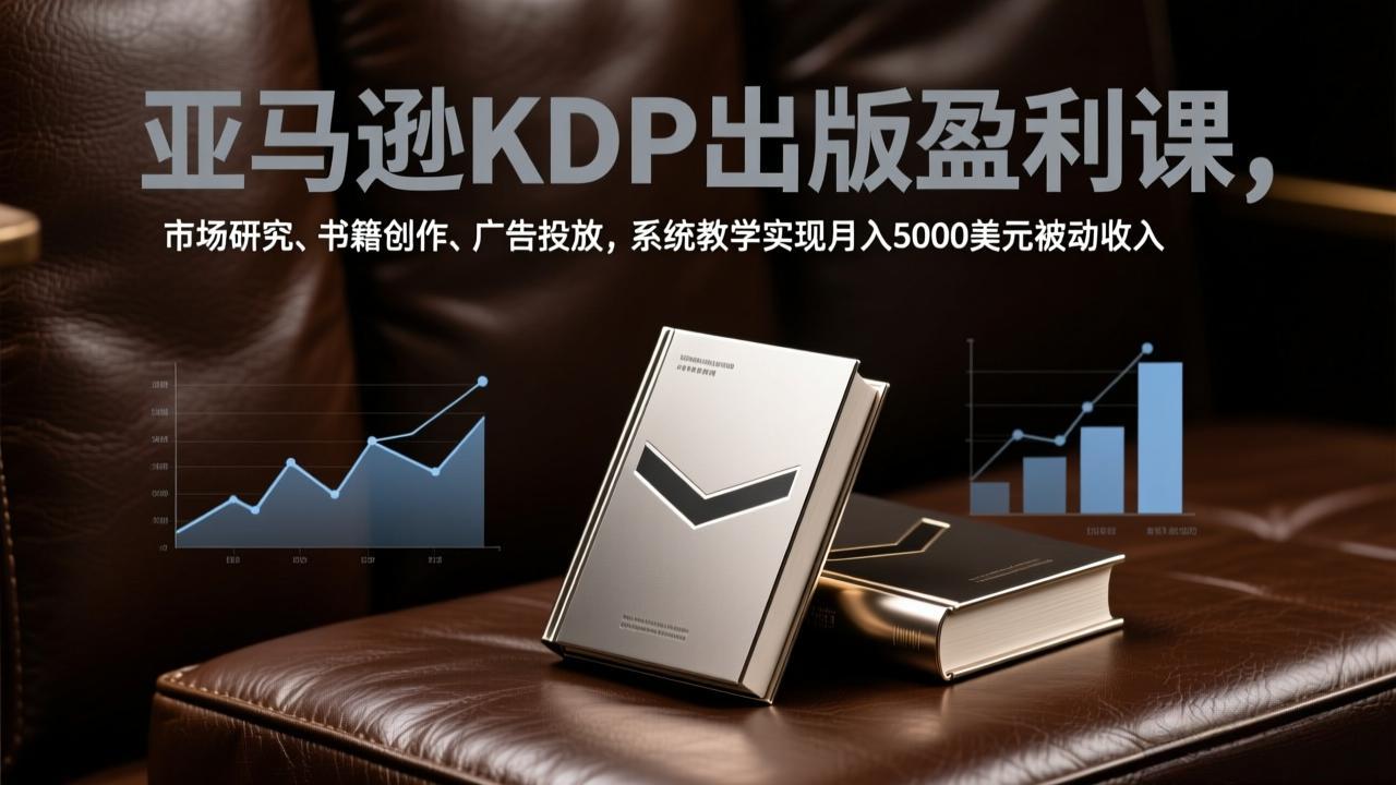 亚马逊KDP出版盈利课,市场研究、书籍创作、广告投放,系统教学实现月入5000美元被动收入-云网创