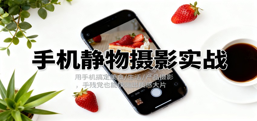 手机静物摄影实战,用手机搞定美食/生活/产品摄影,手残党也能快速出质感大片-云网创