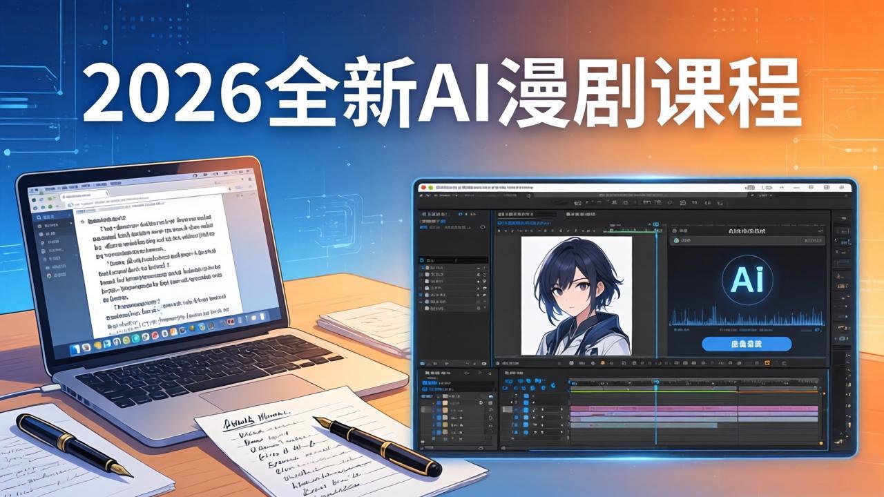 2026全新AI漫剧课程：覆盖创作全链路，教你写作分镜剪辑配音一站式打造漫剧作品-云网创