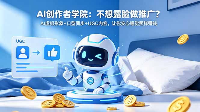 AI创作者学院:不想露脸做推广?AI虚拟形象+口型同步+UGC内容,让你安心睡觉照样赚钱-云网创