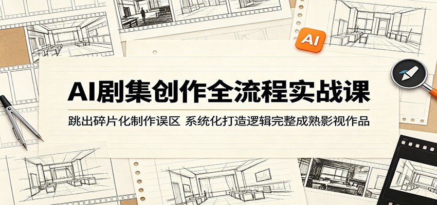 AI剧集创作全流程实战课:跳出碎片化制作误区,系统化打造逻辑完整成熟影视作品-云网创