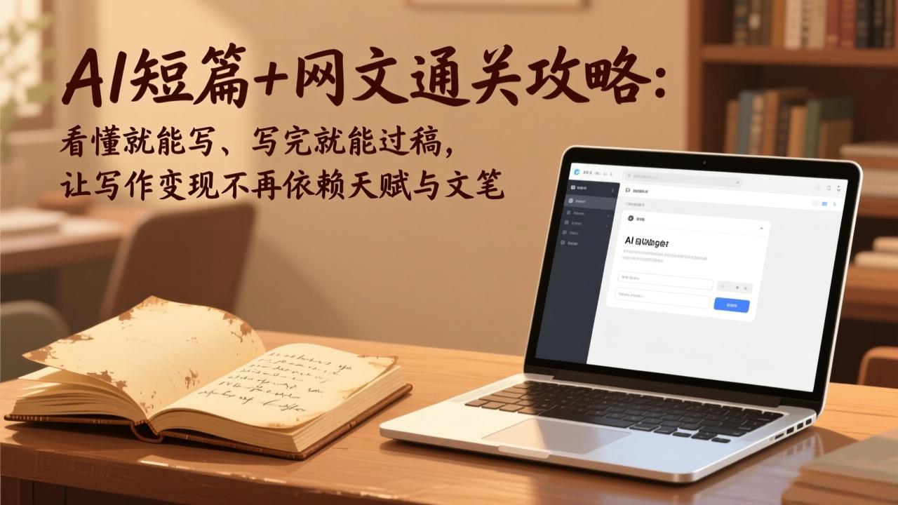 AI短篇+网文通关攻略:看懂就能写、写完就能过稿,让写作变现不再依赖天赋与文笔-云网创