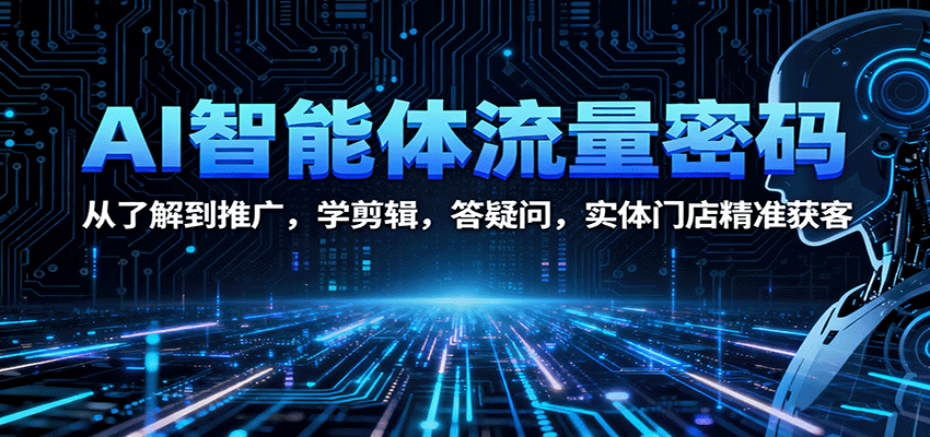 AI智能体流量密码：从了解到推广，学剪辑，答疑问，实体门店精准获客-云网创
