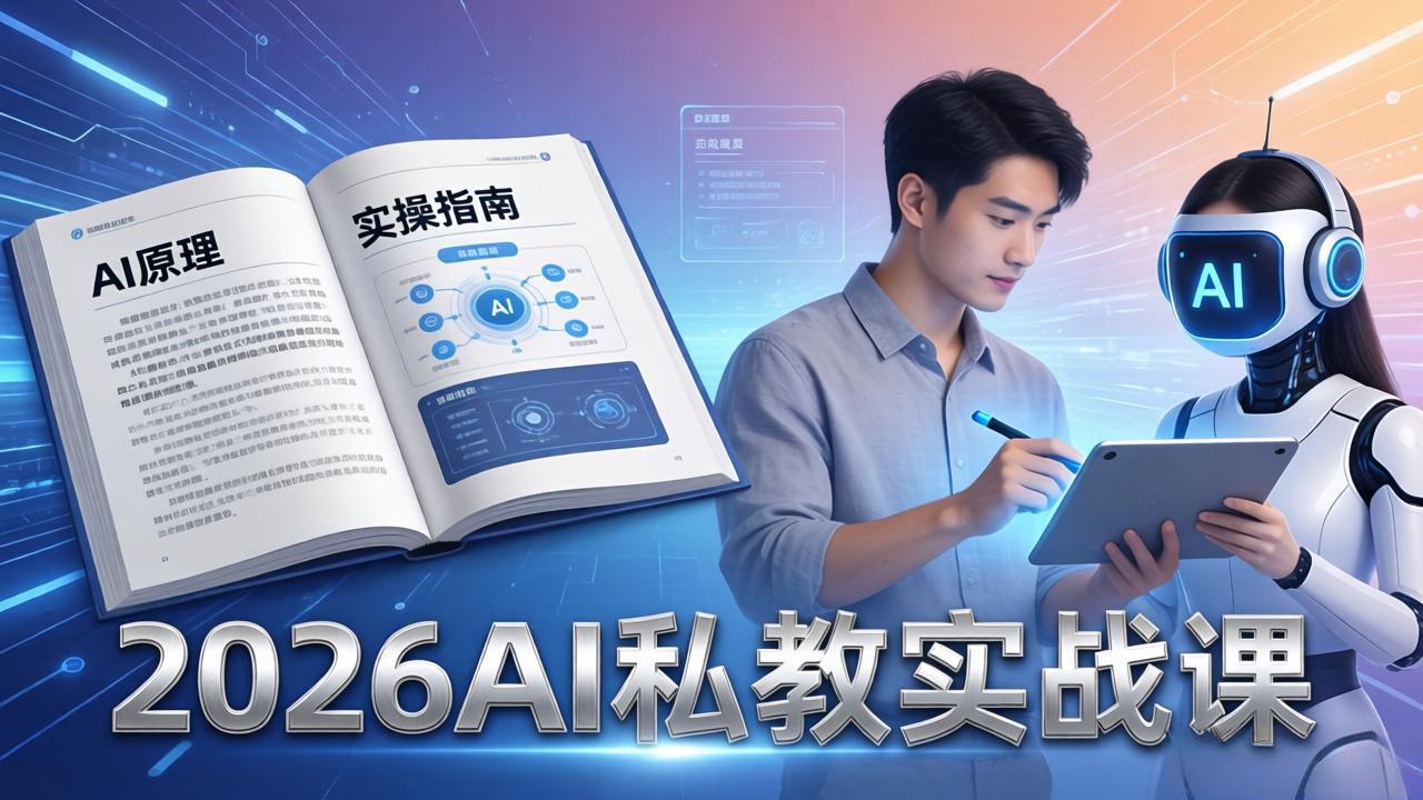 2026AI私教实战课:从AI原理到全场景实操,零基础学会用AI提效+单人单干创业-云网创