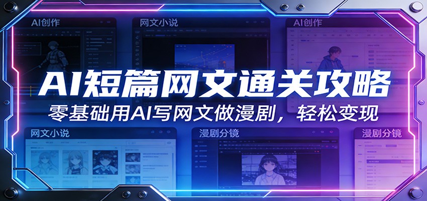 AI短篇网文通关攻略：零基础用AI写网文做漫剧，轻松变现-云网创