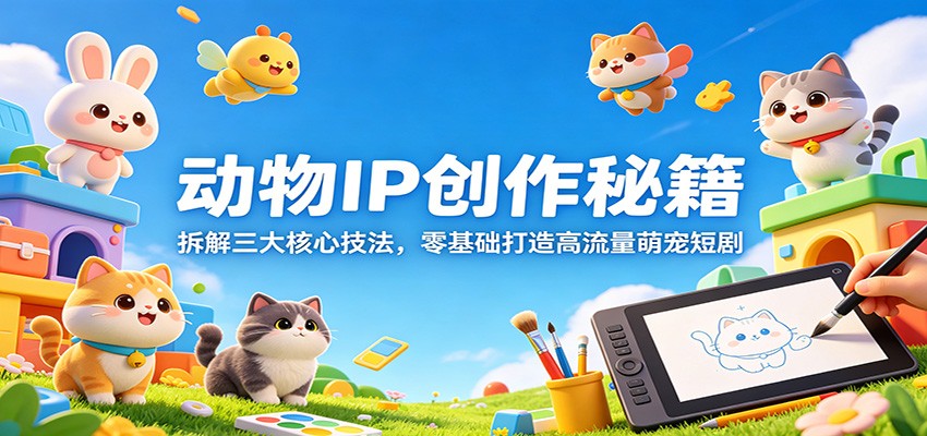 动物IP创作秘籍：拆解三大核心技法，零基础打造高流量萌宠短剧-云网创