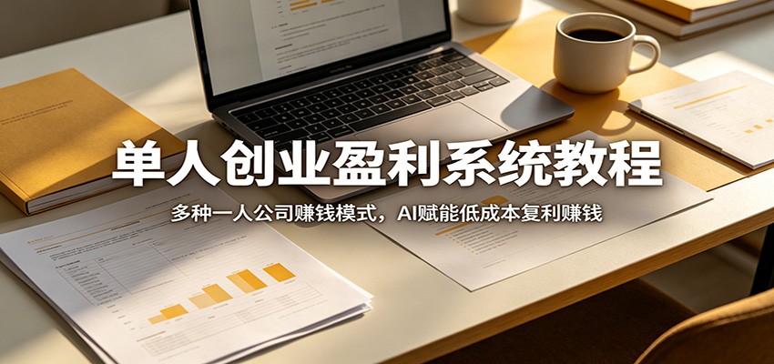 单人创业盈利系统教程：多种一人公司赚钱模式，AI赋能低成本复利赚钱-云网创