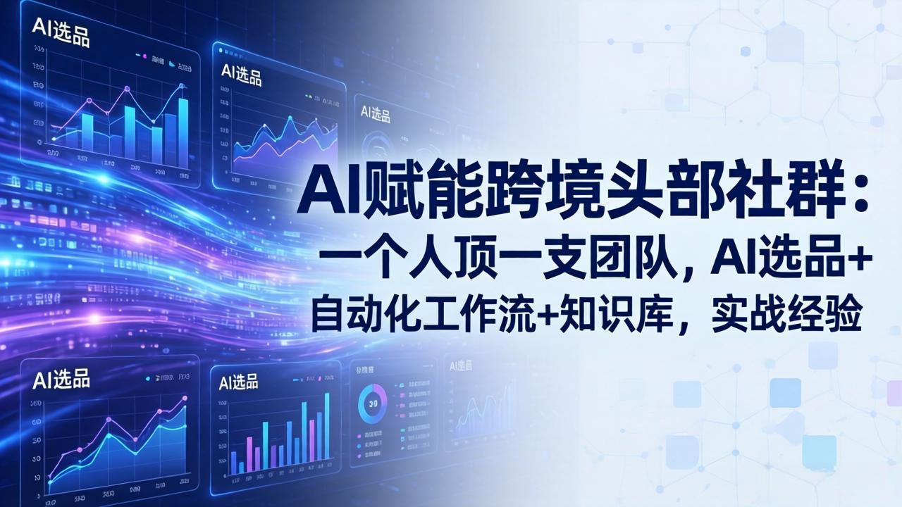 AI赋能跨境头部社群:一个人顶一支团队,AI选品+自动化工作流+知识库,实战经验-更新3月-云网创