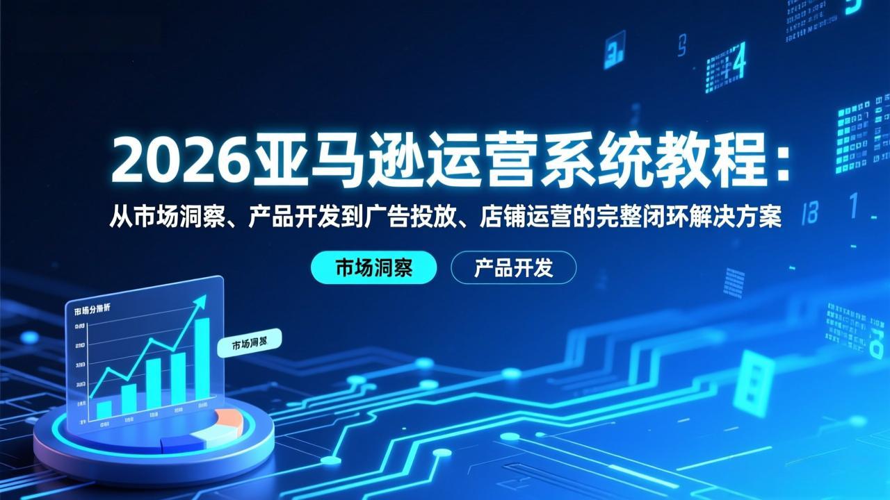 2026亚马逊运营系统教程:从市场洞察、产品开发到广告投放、店铺运营的完整闭环解决方案-云网创