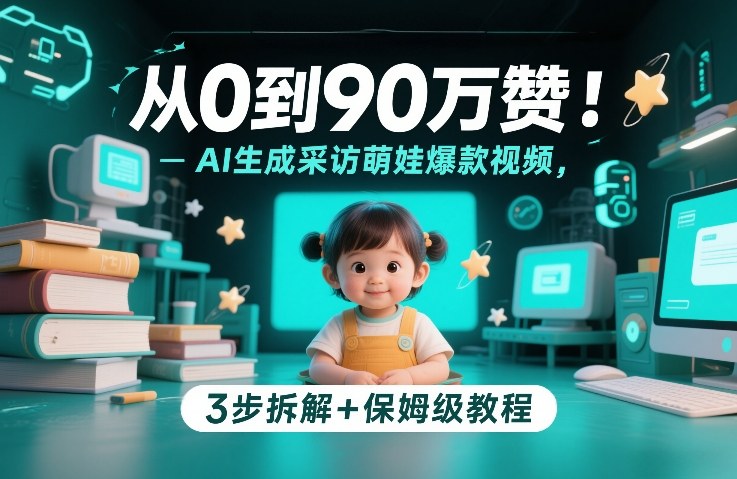 从0到90万赞：AI生成采访萌娃爆款视频，3步拆解+保姆级教程-云网创