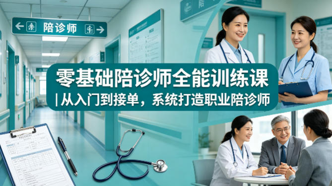 零基础陪诊师全能训练课|从入门到接单,系统打造职业陪诊师-云网创