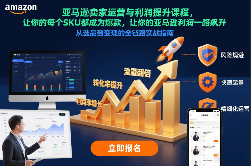 亚马逊卖家运营与利润提升课程，让你的每个SKU都成为爆款，让你的亚马逊利润一路飙升(更新12月)-云网创