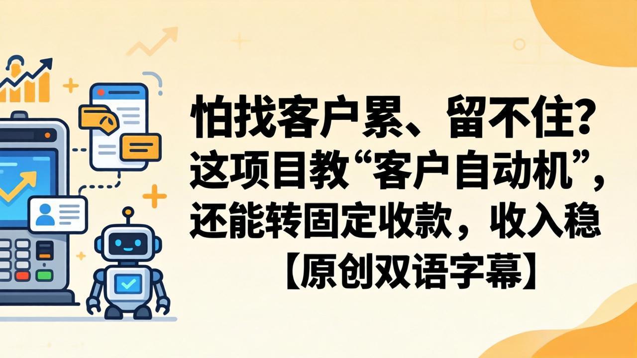 怕找客户累、留不住?这项目教 “客户自动机”,还能转固定收款,收入稳【原创双语字幕】-云网创