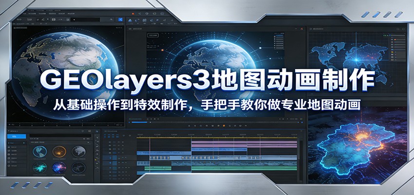 GEOlayers3地图动画制作:从基础操作到特效制作,手把手教你做专业地图动画-云网创