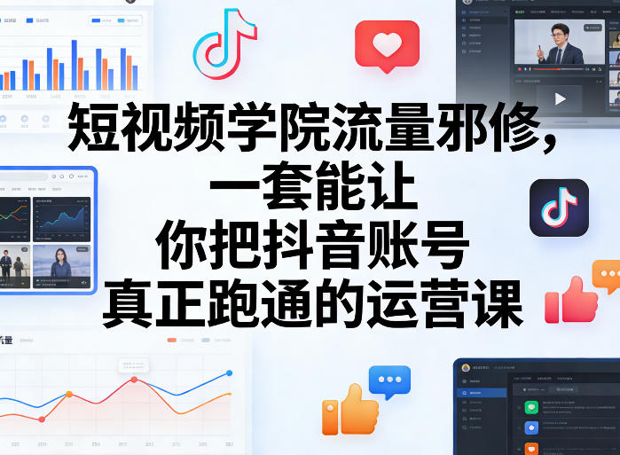 短视频学院流量邪修，一套能让你把抖音账号真正跑通的运营课-云网创