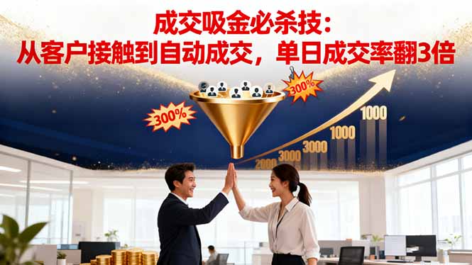 吸金成交营销必杀技：从客户接触到自动成交，单日成交率翻3倍-云网创