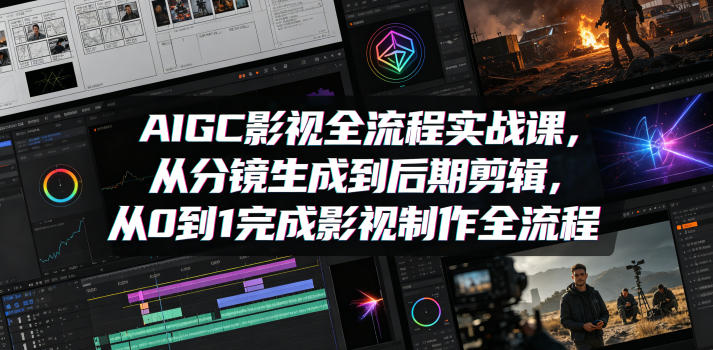 AIGC影视全流程实战课，从分镜生成到后期剪辑，从0到1完成影视制作全流程-云网创