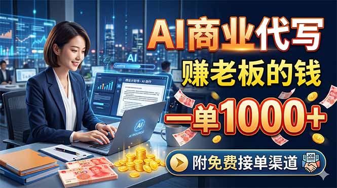 AI商业代写,赚老板的钱,一单1000+,附免费接单渠道-云网创