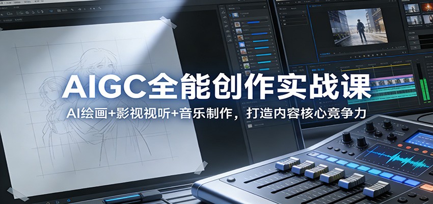 AIGC全能创作实战课:AI绘画+影视视听+音乐制作,打造内容核心竞争力-云网创