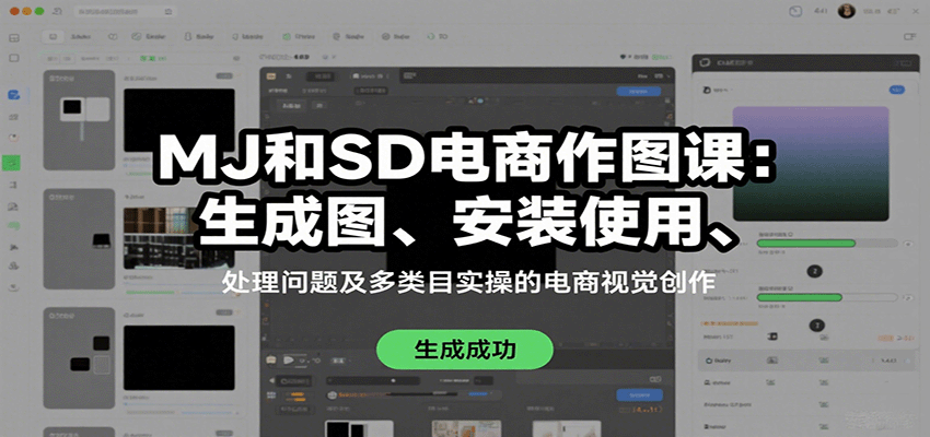 MJ和SD电商作图课：生成图、安装使用、处理问题及多类目实操的电商视觉创作-云网创
