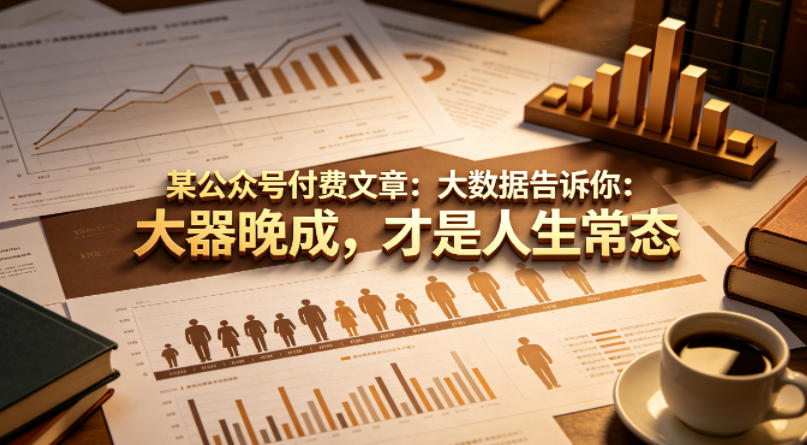 某公众号付费文章:大数据告诉你:大器晚成,才是人生常态