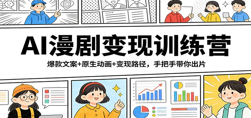 AI漫剧变现训练营:爆款文案+原生动画+变现路径,手把手带你出片-云网创