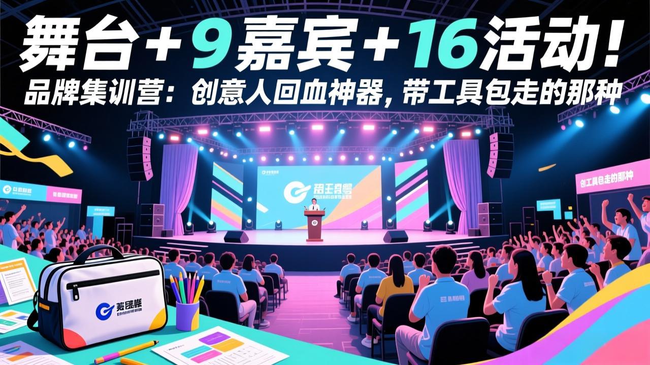 舞台 + 9 嘉宾 + 16 活动！品牌集训营：创意人回血神器，带工具包走的那种-云网创