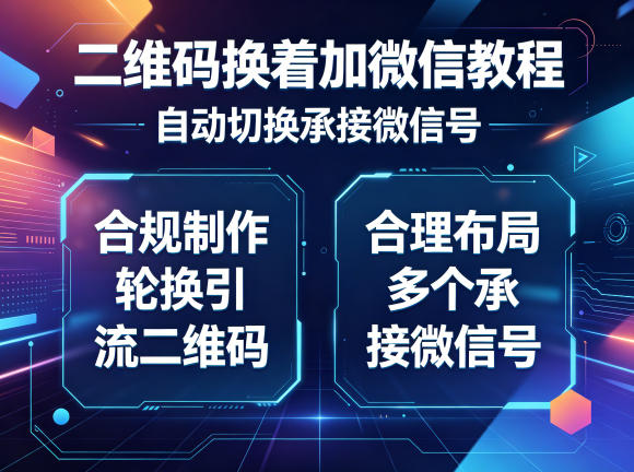 二维码换着加微信教程,自动切换承接微信号,合规制作轮换引流二维码,合理布局多个承接微信号-云网创