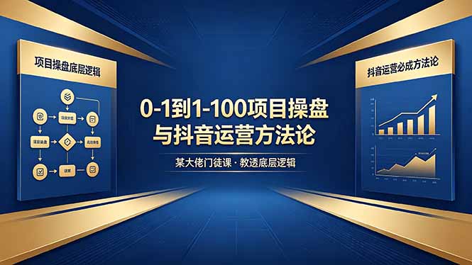 0-1到1-100怎么建?某大佬门徒课教透项目操盘底层逻辑+抖音运营必成方法论-云网创