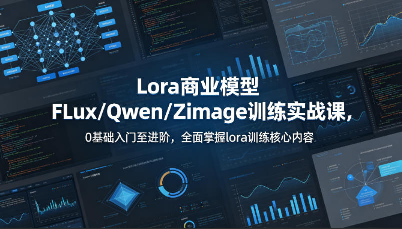 系统性学习Lora商业模型FLux/Qwen/Zimage训练实战课,0基础入门至进阶,全面掌握lora训练核心内容