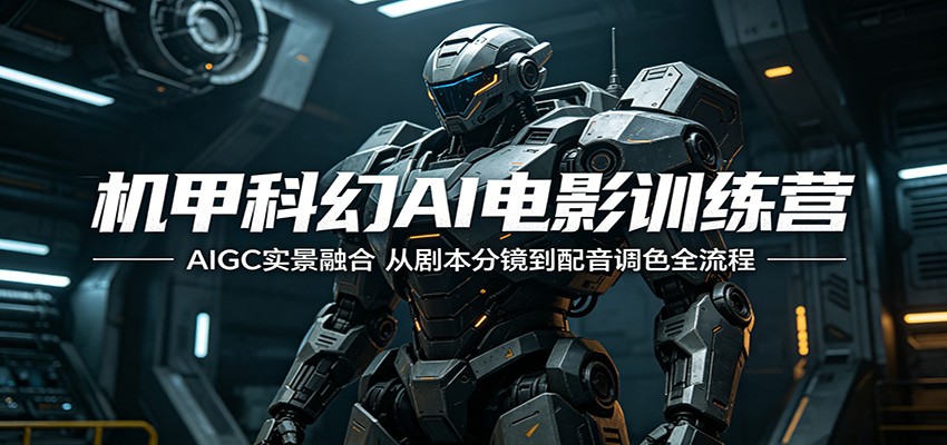 机甲科幻AI电影训练营:AIGC实景融合,从剧本分镜到配音调色全流程-云网创
