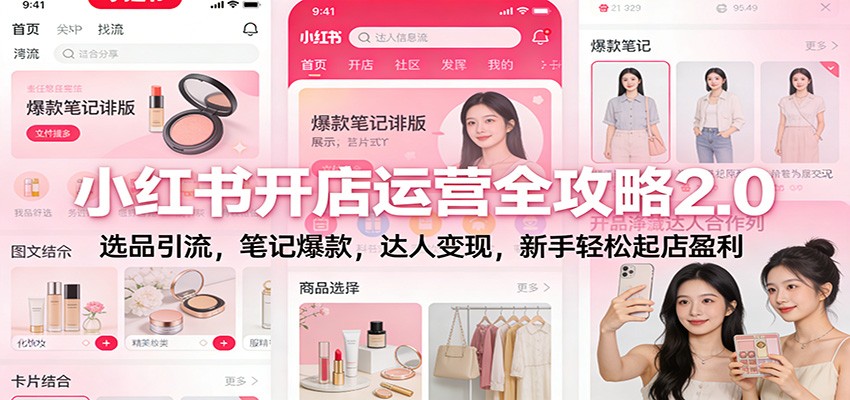 小红书开店运营全攻略2.0:选品引流,笔记爆款,达人变现,新手轻松起店盈利-云网创