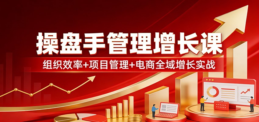 操盘手管理增长课:组织效率+项目管理+电商全域增长实战-云网创