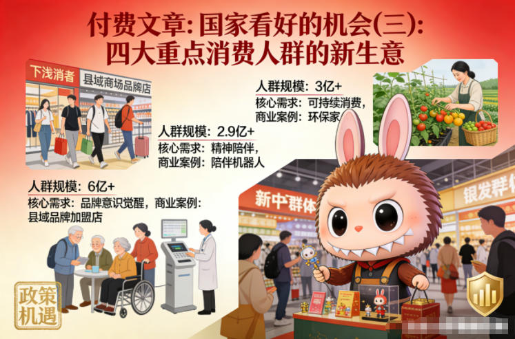 付费文章:国家看好的机会(三):四大重点消 费人群的新生意-云网创