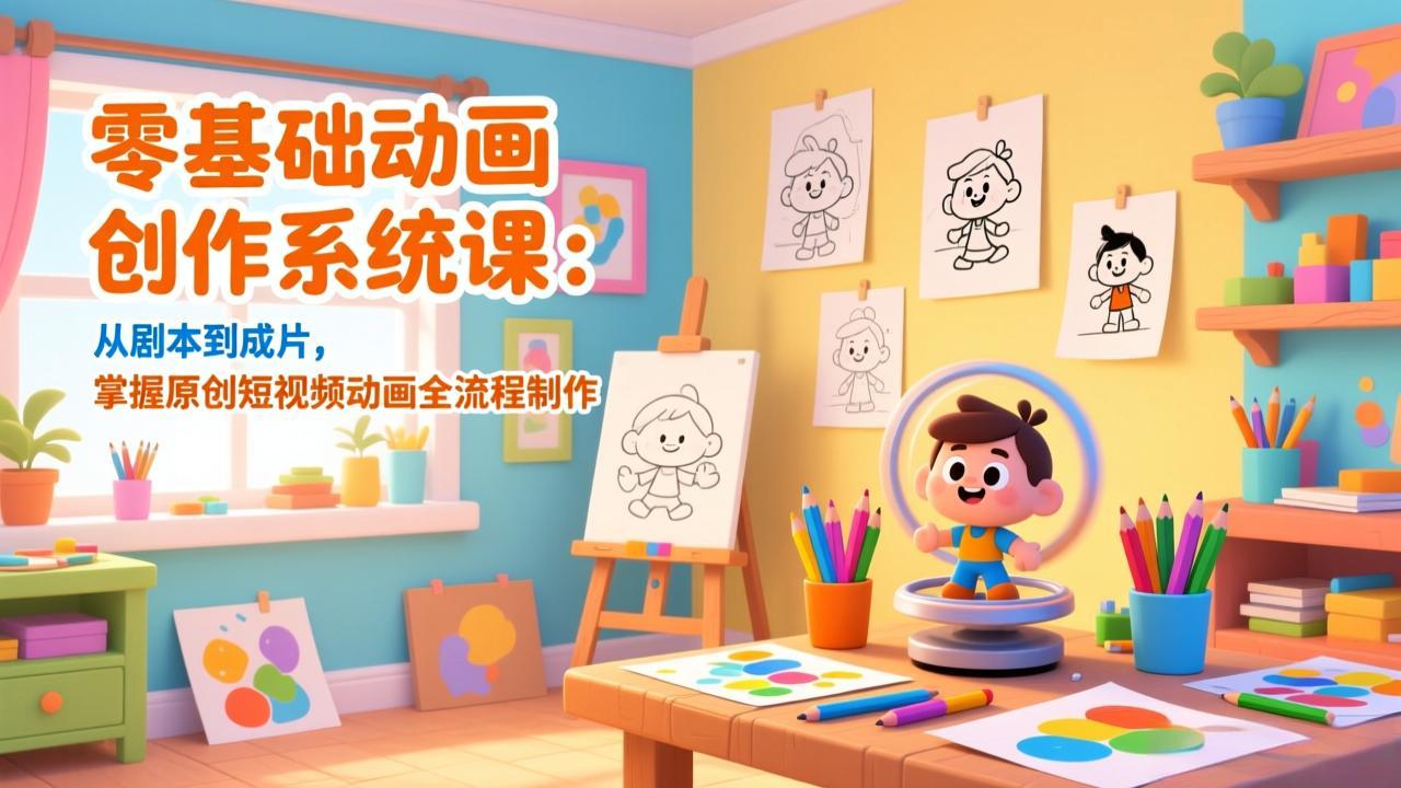 零基础动画创作系统课:从剧本到成片,掌握原创短视频动画全流程制作-云网创