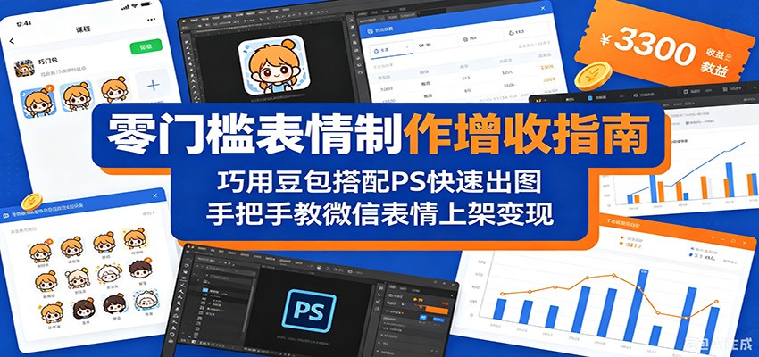 零门槛表情制作增收指南:巧用豆包搭配 PS 快速出图,手把手教微信表情上架变现-云网创