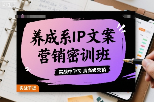 养成系IP文案营销密训班，实战中学习真高级营销-云网创