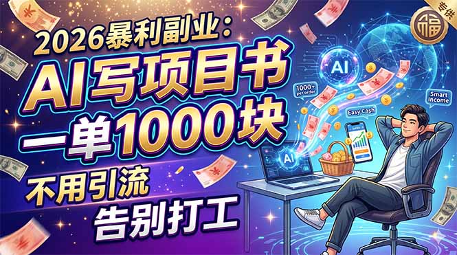 2026暴利副业:AI 写项目书,一单 1000 块,不用引流,告别打工-云网创