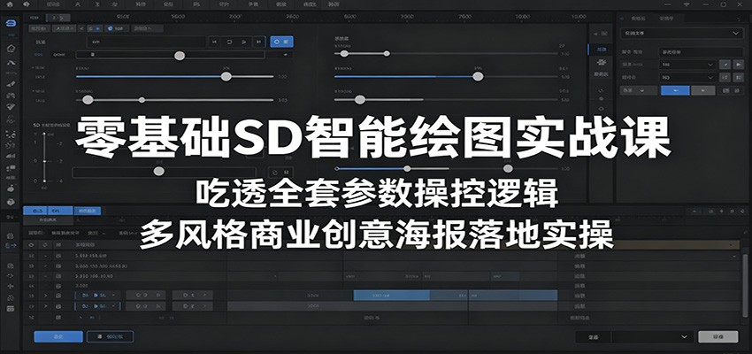 零基础SD智能绘图实战课:吃透全套参数操控逻辑,多风格商业创意海报落地实操-云网创