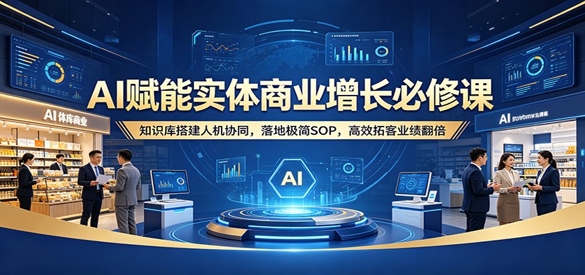 AI赋能实体商业增长必修课：知识库搭建人机协同，落地极简SOP，高效拓客业绩翻倍-云网创