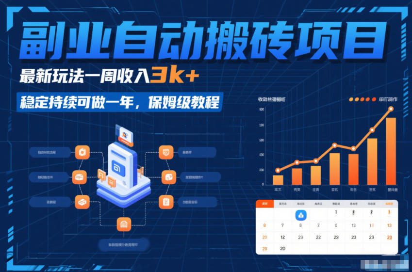副业自动搬砖项目，最新玩法一周收入3k+，稳定持续可做一年，保姆级教程【揭秘】-云网创