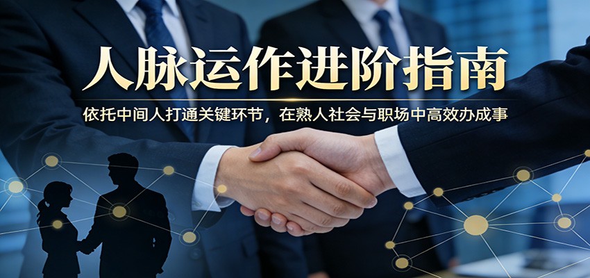 付费文章：人脉运作进阶指南，依托中间人打通关键环节，在熟人社会与职场中高效办成事-云网创